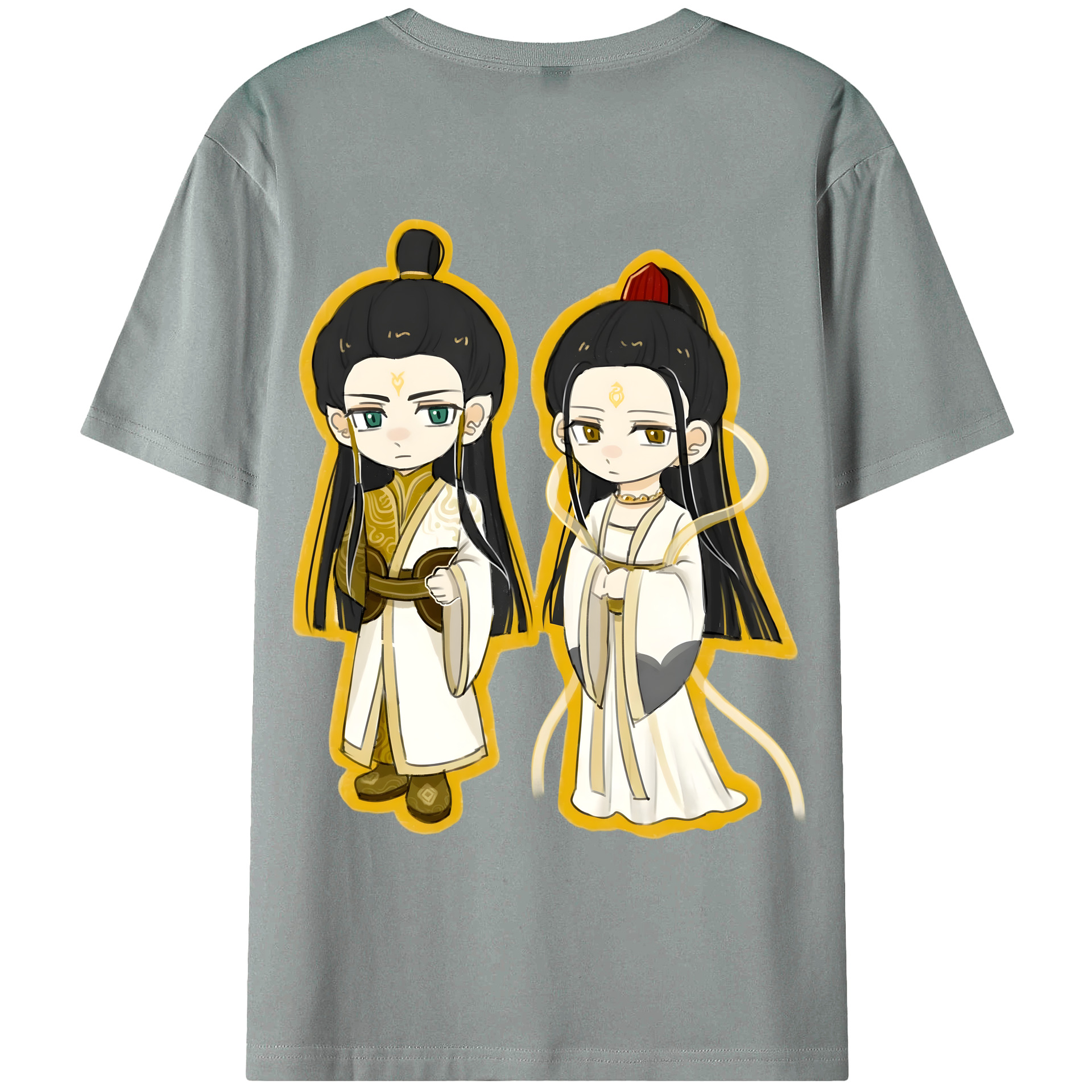 （画像用） Ne Zha 2 ナタ 魔童の大暴れ 綿100％ メンズ半袖Tシャツ（バックプリント） 通気性